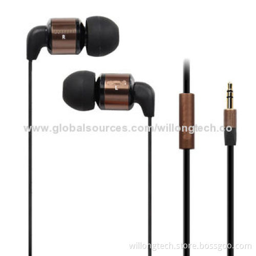 New Designed Colorful Metal In-ear Earphones for Mobile Phones with Mic, 5mW Maximum Power